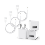 Paquete de 3 cables cargadores para iPhone de 3 pies con certificación Apple MFi y paquete de 3 adaptadores USB