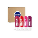 Paquete variado de frutas para el cuidado de labios Nivea de 4 paquetes