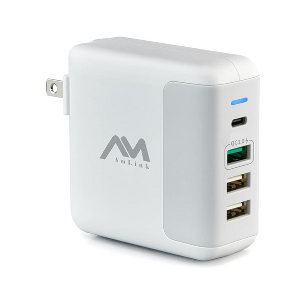 Amlink 40W 4 Port USB Type-C QC 3.0 Fast Wall Charging Block