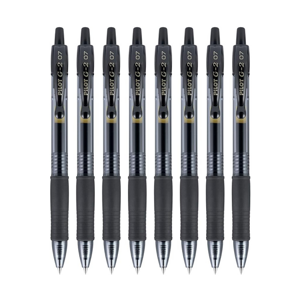 Pack of 8 Pilot Fine Point 0.7 mm G2 Premium Gel Roller Pens