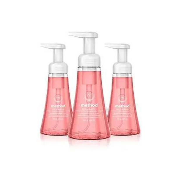 3-Pack Method Foaming Pink Grapefruit Biodegradable Formula Hand Soap