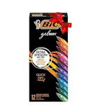 Bolígrafos de gel de punta media BIC Gelocity de secado rápido de 0,7 mm, 12 unidades