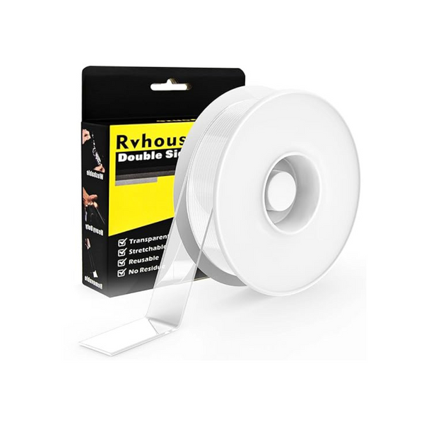 Rvhouse Transparent Removable Tough Sticky Adhesive Double Sided Tape