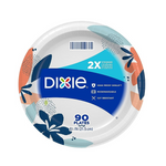 Platos de papel desechables impresos, tamaño de cena ligera, Dixie, 8.5" (90 unidades)