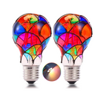 2-Pack I-shunfa 6W Edison Stained Glass Led Light Bulb