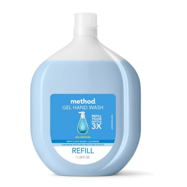 Method Gel Hand Soap Refill, Sea Minerals, Biodegradable Formula, 34 Fl Oz