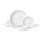 Vajilla redonda blanca y verde Corelle Country Cottage de 12 piezas