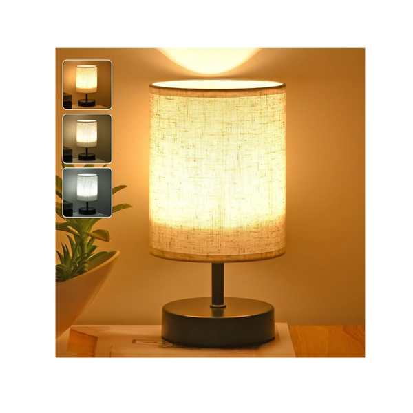 ZZENRYSAM Bedside Table Lamp with Fabric Shade