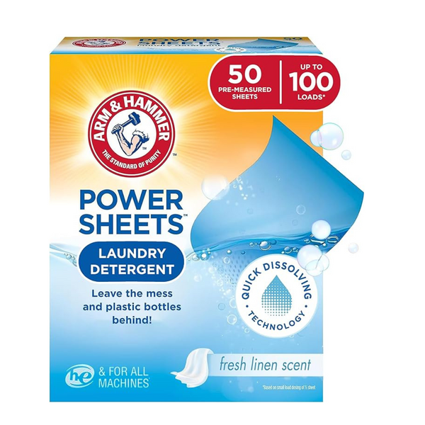 50-Count Arm & Hammer Fresh Linen Power Sheets Laundry Detergent