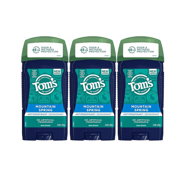 3-Pack Tom's of Maine Antiperspirant Deodorant for Men, Mountain Spring