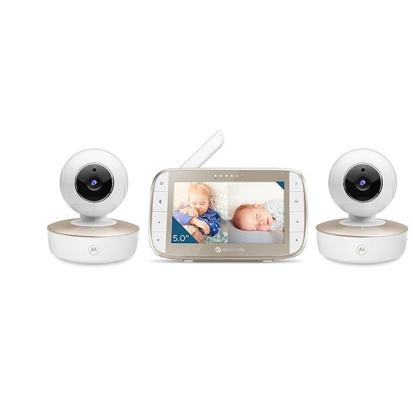 Monitor para bebés con video inalámbrico HD Motorola con 2 cámaras y pantalla de 5 ″ y alcance de 1000 pies