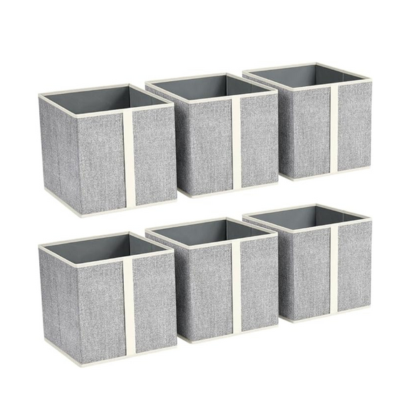 6 Pack Closet Storage Bins with Vertical Handle