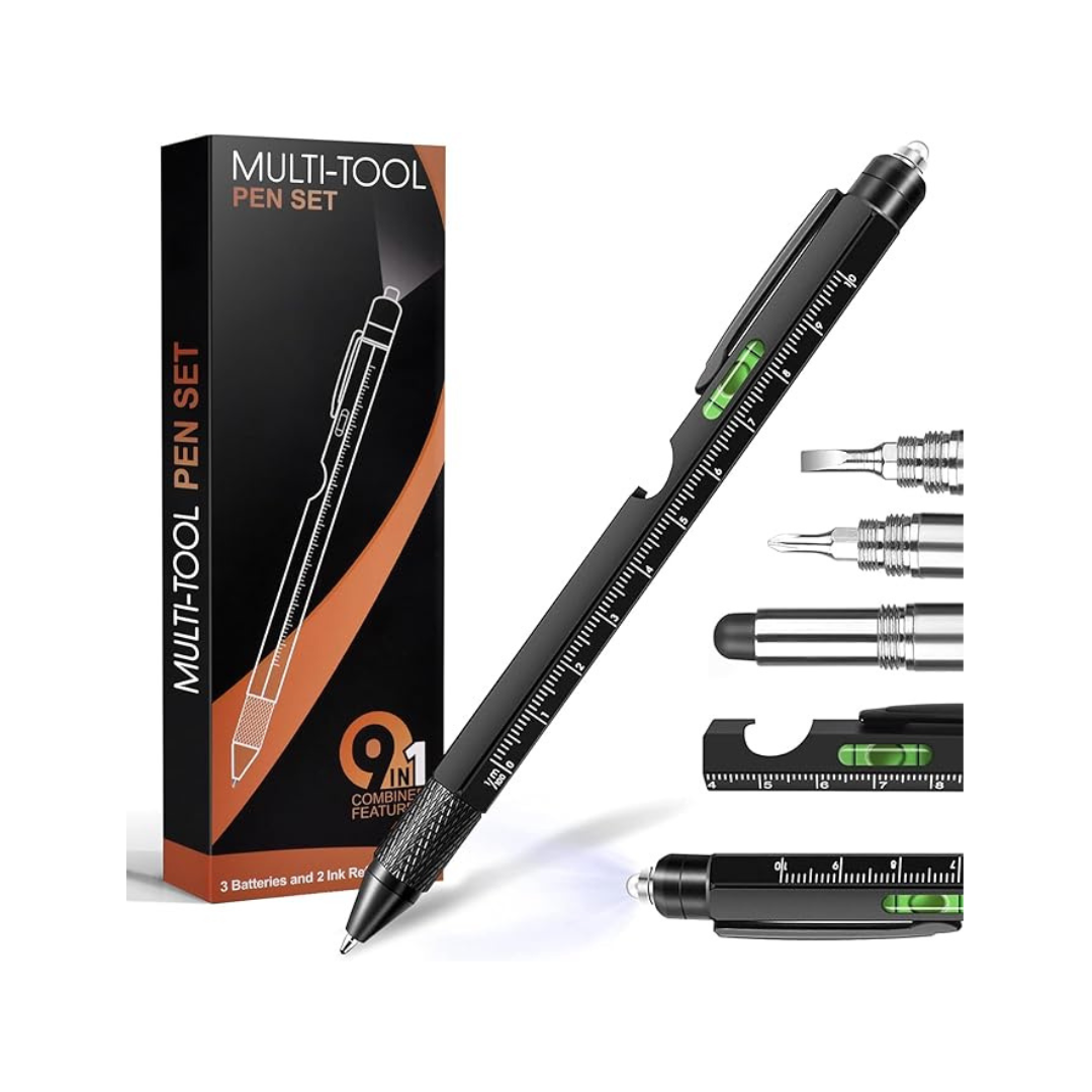 9-in-1 Multi Tool Pen Cool Gadgets Included LED Flashlight – PzDeals