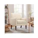 Yoyomax Linen Fabric Arm Upholstered Nail-Head Trim Single Chair