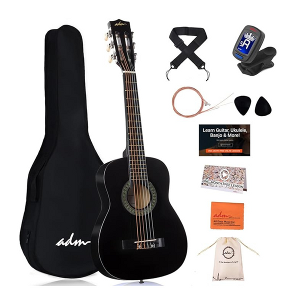 Kit de paquete de guitarra acústica de madera para principiantes