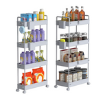 2-Pack Solejazz 4-Tier Bathroom Storage Organizer Rolling Cart