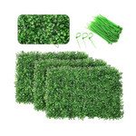 12-Pack Nisorpa Artificial Boxwood Hedge 16" x 24" Faux Plant Green