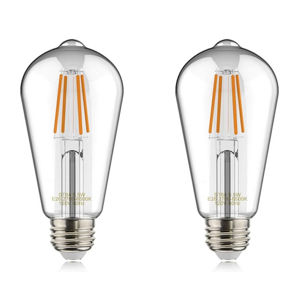 2-Pack Helloify E26 2700K-6500K Edison Vintage Style WiFi LED Smart Bulb