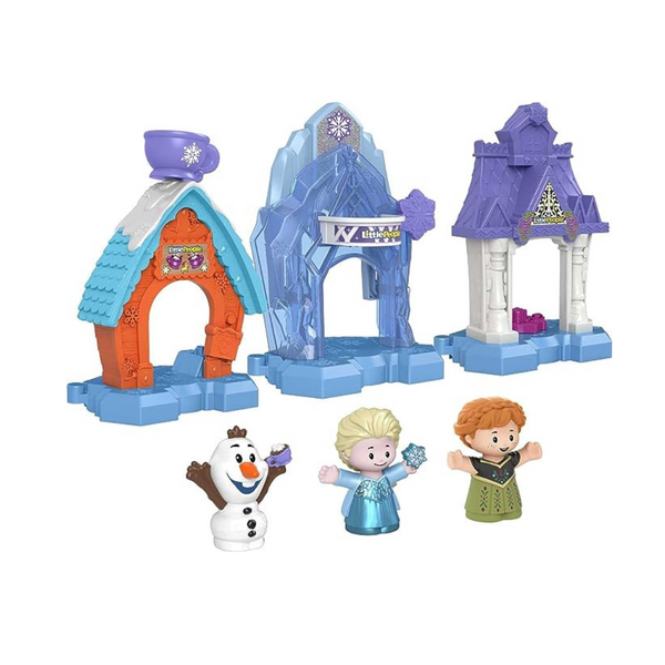 Disney Frozen juguetes para niños pequeños Little People Snowflake Village Playset