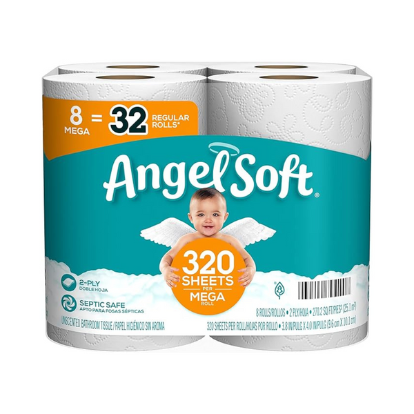 2560-Count (8-Count x 320 Sheets) Angel Soft 2-Ply Bath Toilet Paper