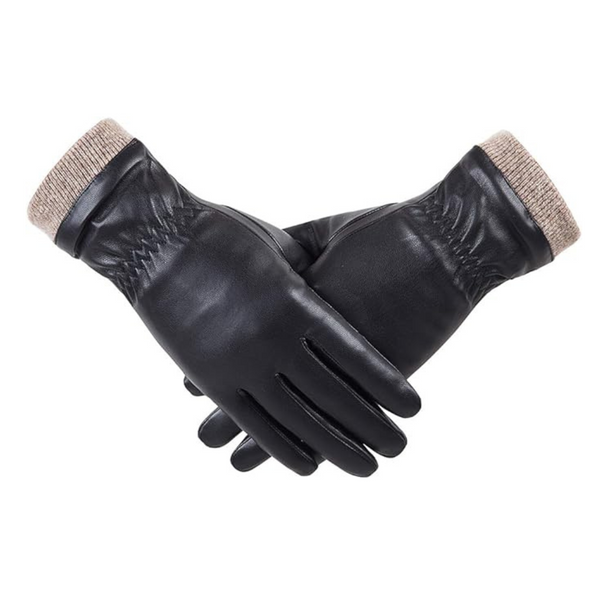 Redess Guantes de cuero de invierno cálidos con forro polar de lana para mujer (varios)