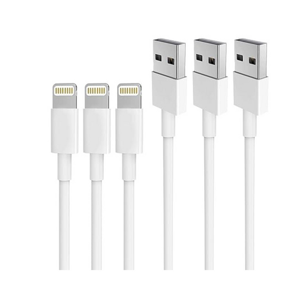 Paquete de 3 cables de carga y sincronización de datos Lightning a USB de 6 pies de largo