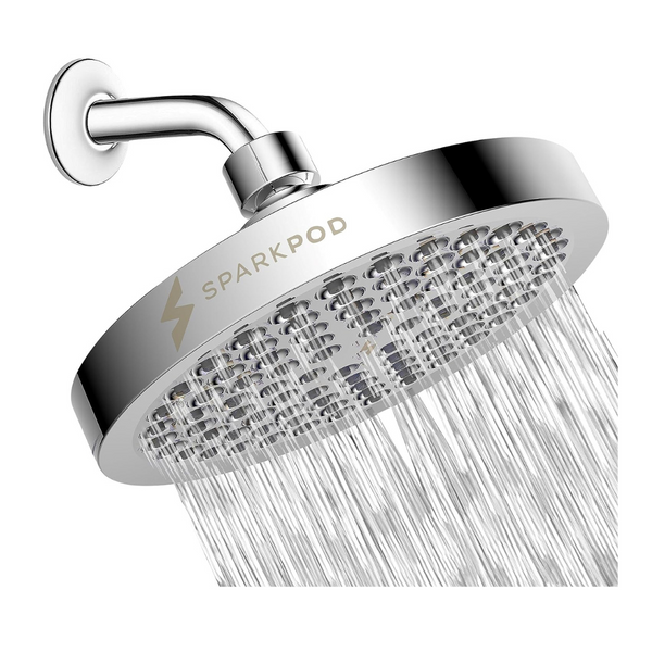 SparkPod High Pressure Rain Luxury Modern Chrome Look Shower Head