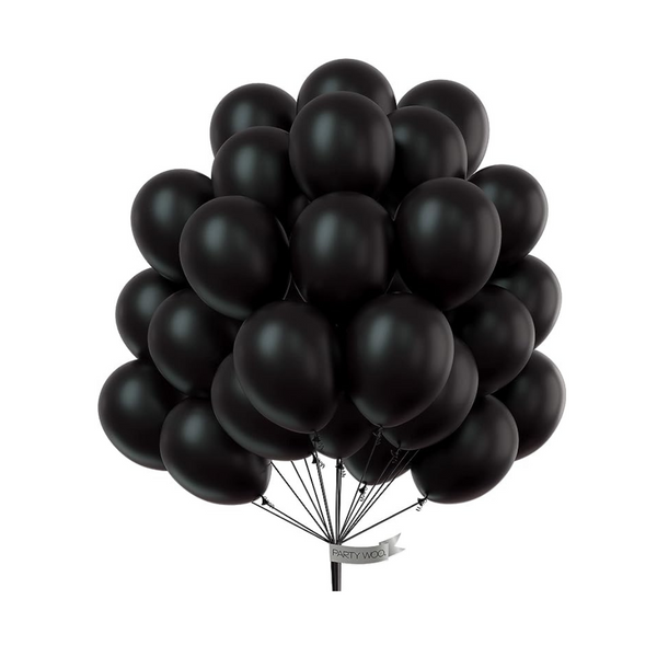 Globos negros mate PartyWoo de 50 piezas de 12"