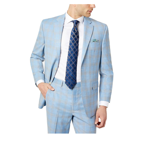 M Salisbury Men's Plaid Classic Fit Suit Jacket