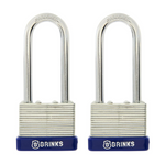 2-Pack Brinks Laminated Steel 40mm Keyed Padlock with 2 1/4" Shac