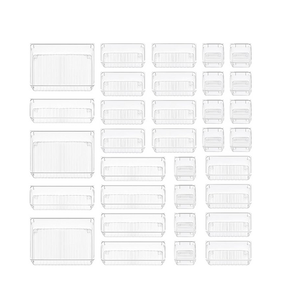 33 PCS Clear Drawer Organizers Set