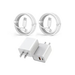 Paquete de 2 cargadores rápidos para iPhone Qc+ USB C de doble puerto de 20 W, cable Lightning de 6 pies