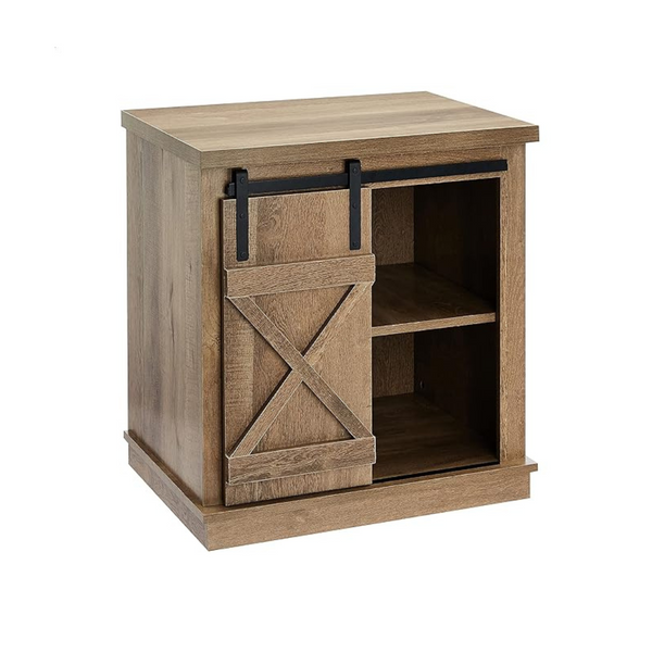 Mesa auxiliar deslizante Rockpoint con mesa para sofá con almacenamiento y puerta corrediza de granero