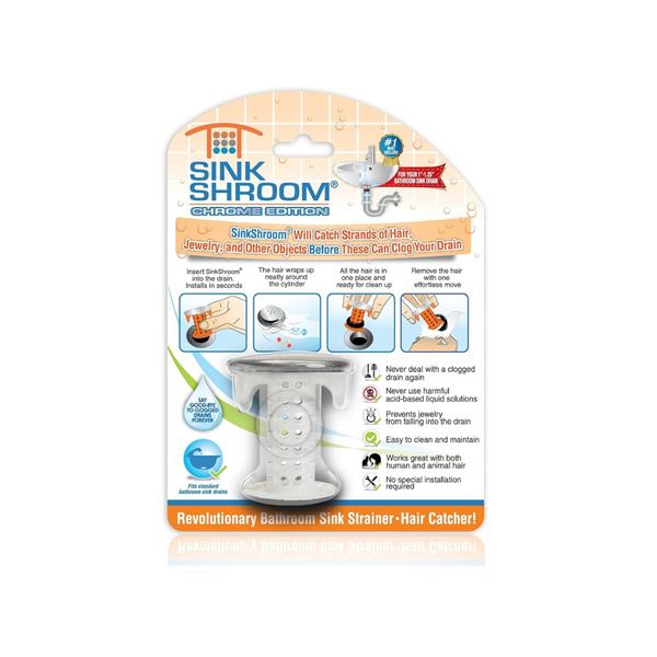 SinkShroom Revolutionary Bathroom Sink Drain Protector Hair Catcher