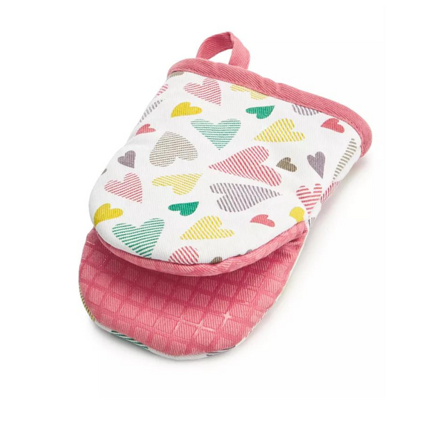 The Cellar Cotton Heart-Print Oven Mini Mitt