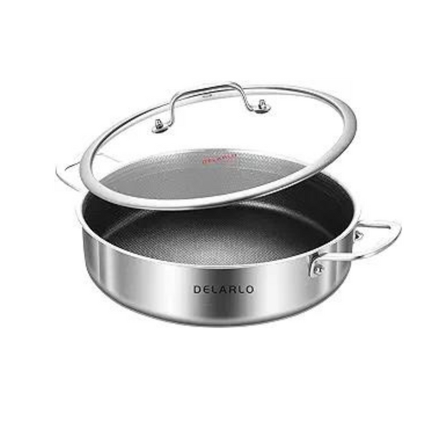 Delaro 12" Stainless Steel 6-Quart Saute Pan w/ Lid