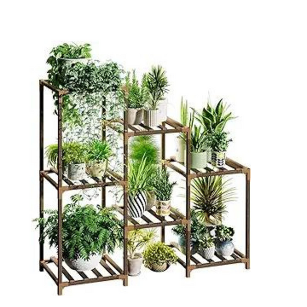 Bamworld 3 Tire 7 Potted Ladder Wood Plant Stands