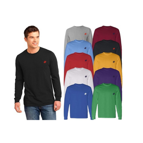 4-Pack Pacific Polo Club Men's Cotton Long Sleeve T-Shirts