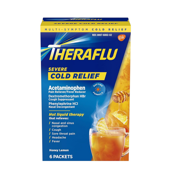 6-Pack Theraflu Multi-Symptom Severe Cold Medicine