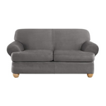 3-Piece SureFit Ultimate Suede T Cushion Loveseat Slipcover