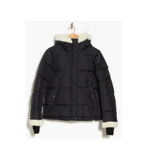 S13 Jane Faux Fur Trim Matte Puffer Jacket