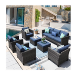 7-Piece Ovios Outdoor Patio Furniture Wicker Conversation Furniture Set