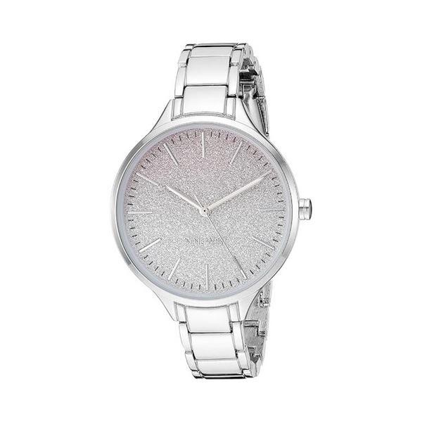 Reloj de pulsera plateado para mujer Nine West