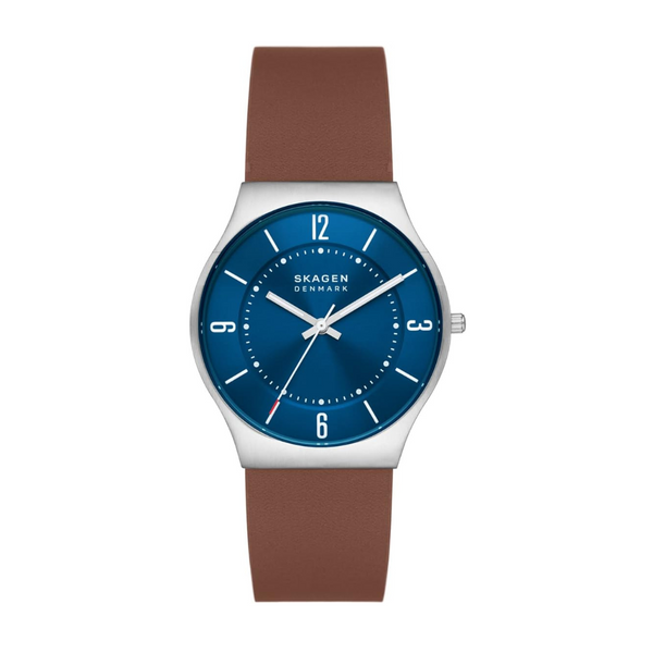 Skagen Reloj Gren de tres manecillas con fecha para hombre