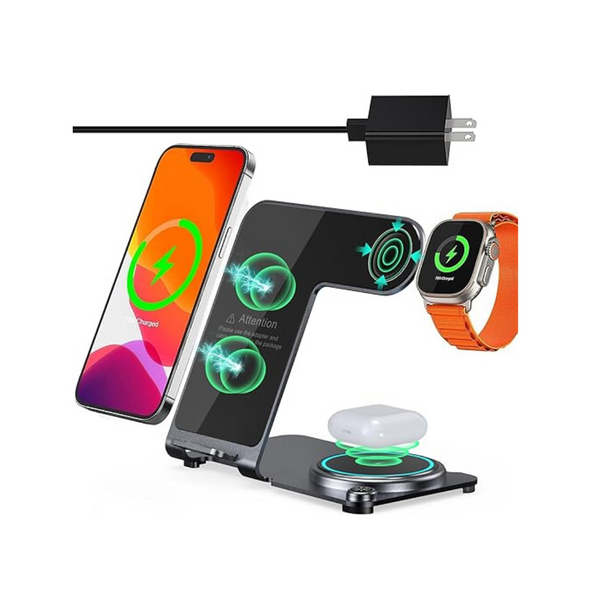 Mlfsaier Aluminum Alloy 3-in-1 Wireless Charging Station