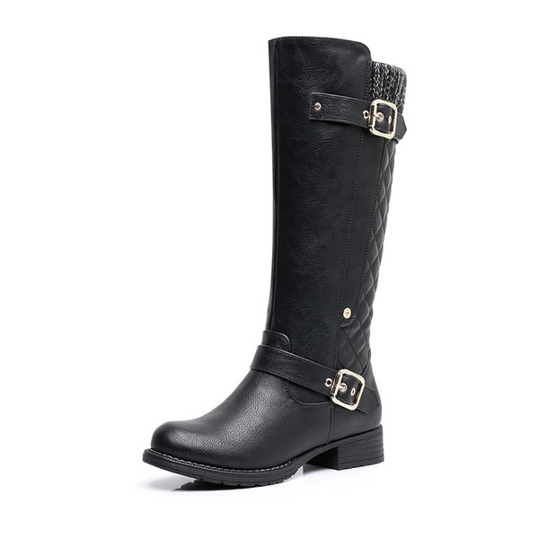 Botas de moda hasta la rodilla acolchadas para mujer Globalwin (negro)