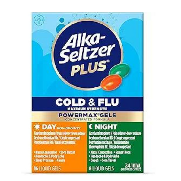 24-Count Alka-seltzer Plus Cold & Flu, Power Max Cold and Flu Medicine