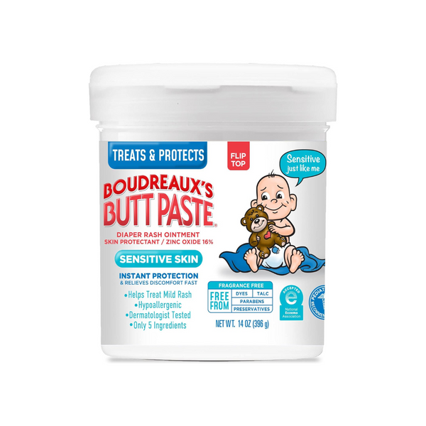 14oz Boudreaux's Butt Paste for Sensitive Skin Diaper Rash Cream