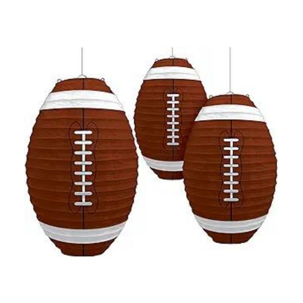 Paquete de 3 linternas colgantes para fiesta de cumpleaños de Football Frenzy