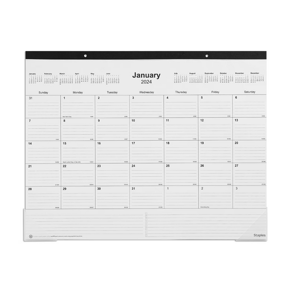 2024 Staples 22 x 17 Inch Desk Pad Calendar